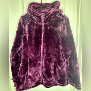 Large 32°heat full zip plush hoodie purple